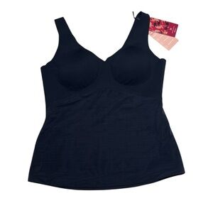 Honeylove Liftwear Tank Top Black Wire Free Shapewear Removable Pads Size XL